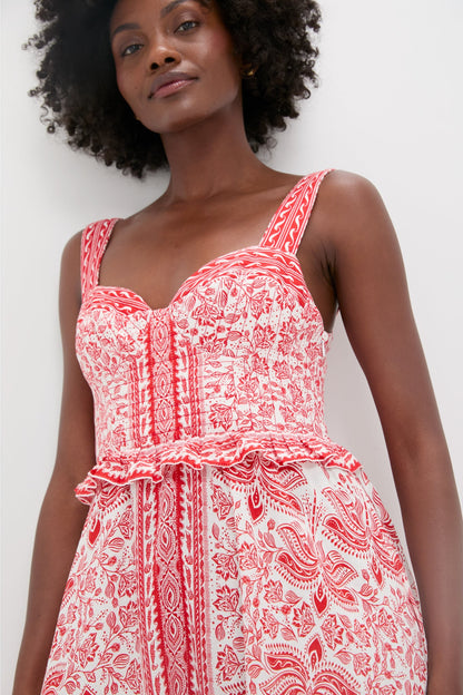 River Ride Red Midi Dress