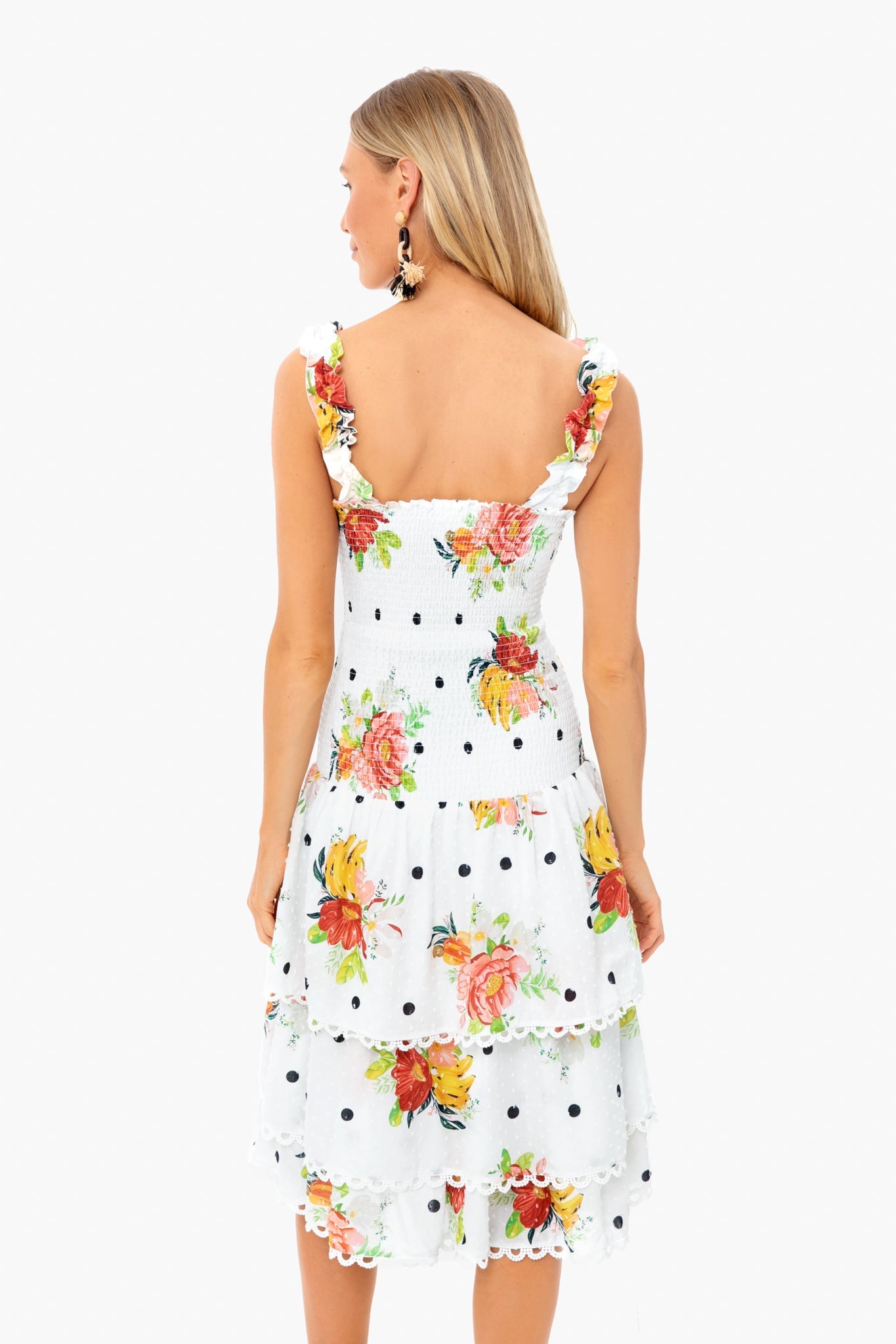 White Nanaju Midi Dress