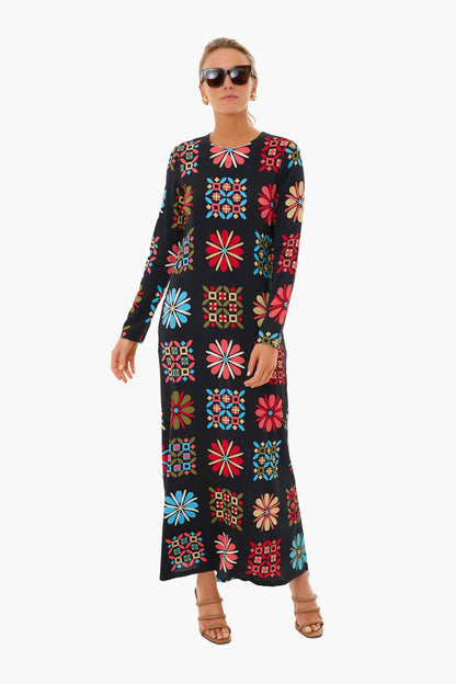 Vetrata Grande Long Sleeve Swing Dress