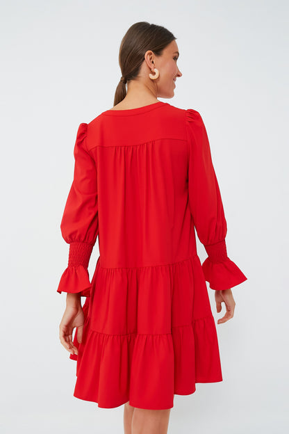 Red Crepe Kenzo Dress