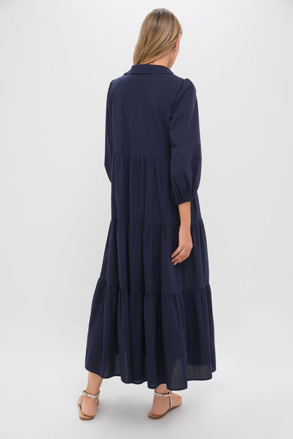Navy Cotton Mabel Maxi Dress
