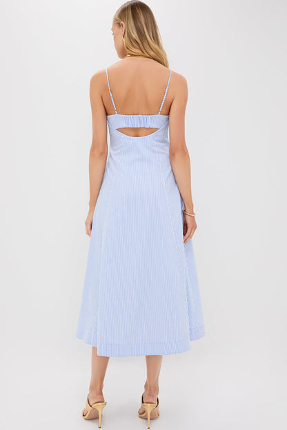 Blue Hydrangea Stripe Honor Cami Midi Dress