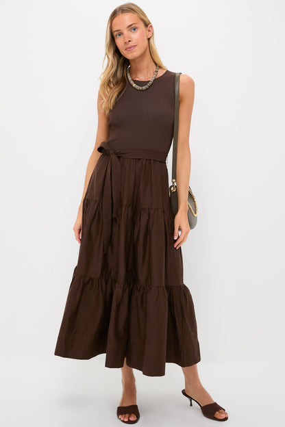 Exclusive Brown Sleeveless Maxi Dress