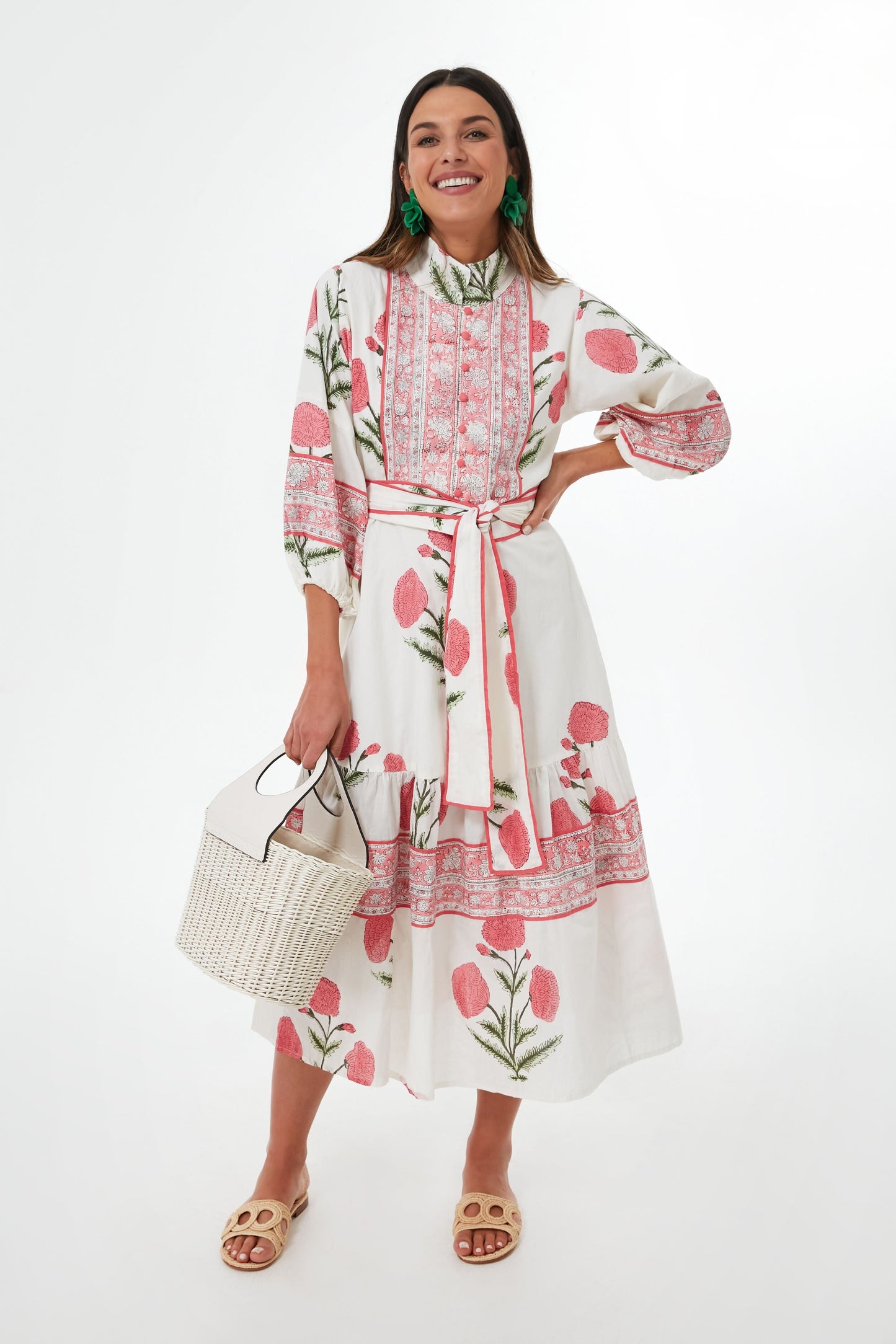 Exclusive Rosy Marigold Flounce Dress