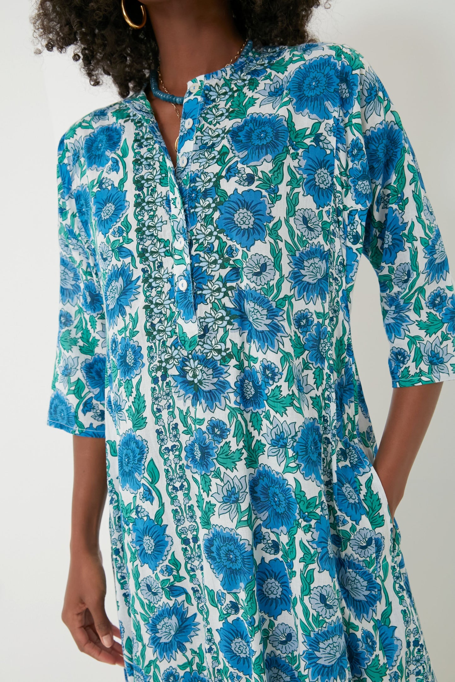 Blue Dijon Classic Long Kurta