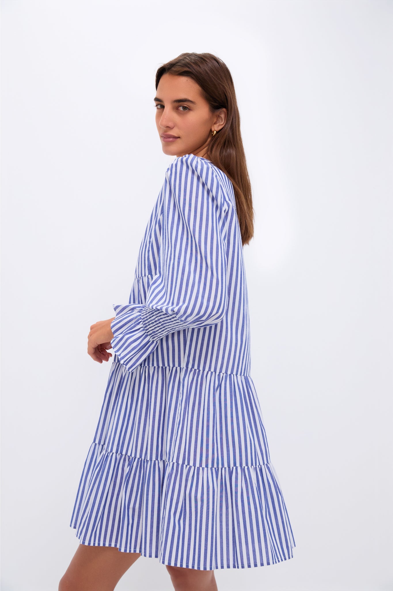 Blue and White Stripe Cotton Poplin Kenzo Dress