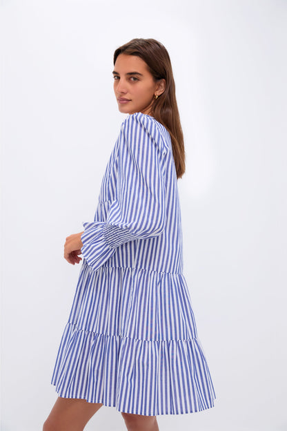 Blue and White Stripe Cotton Poplin Kenzo Dress