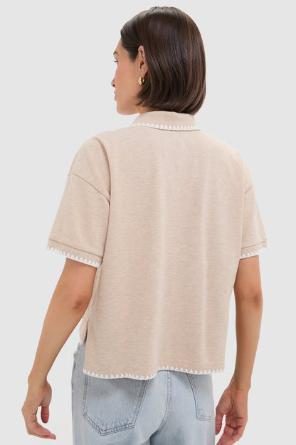 Sandstone Pique Holmes Boyfriend Polo