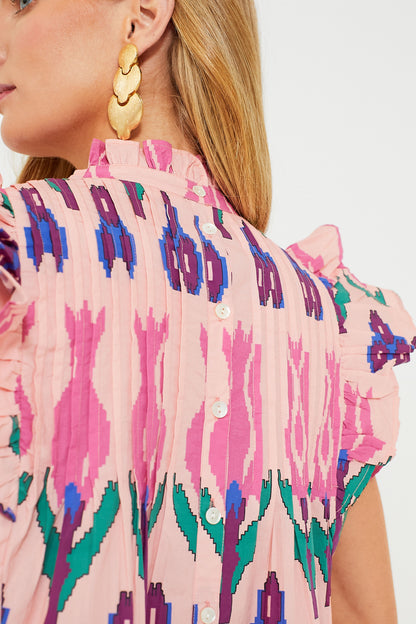 Sumba Pink Pintuck Flirty Dress