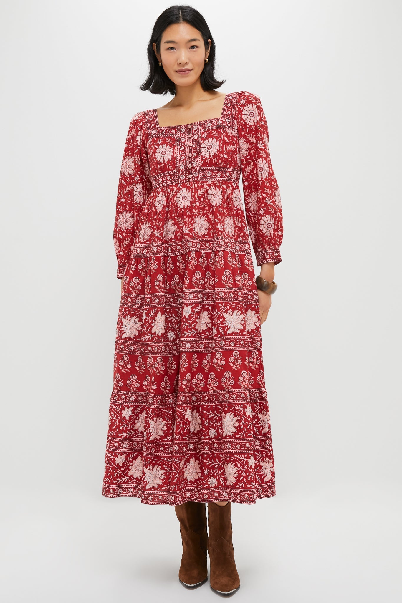 Rust Borders Lucia Dress