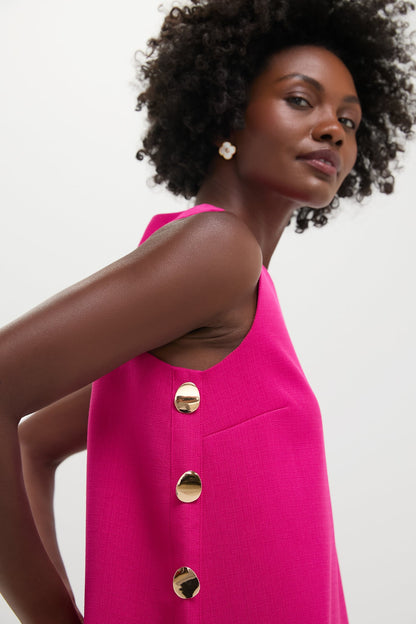 Magenta Button Bitsy Dress