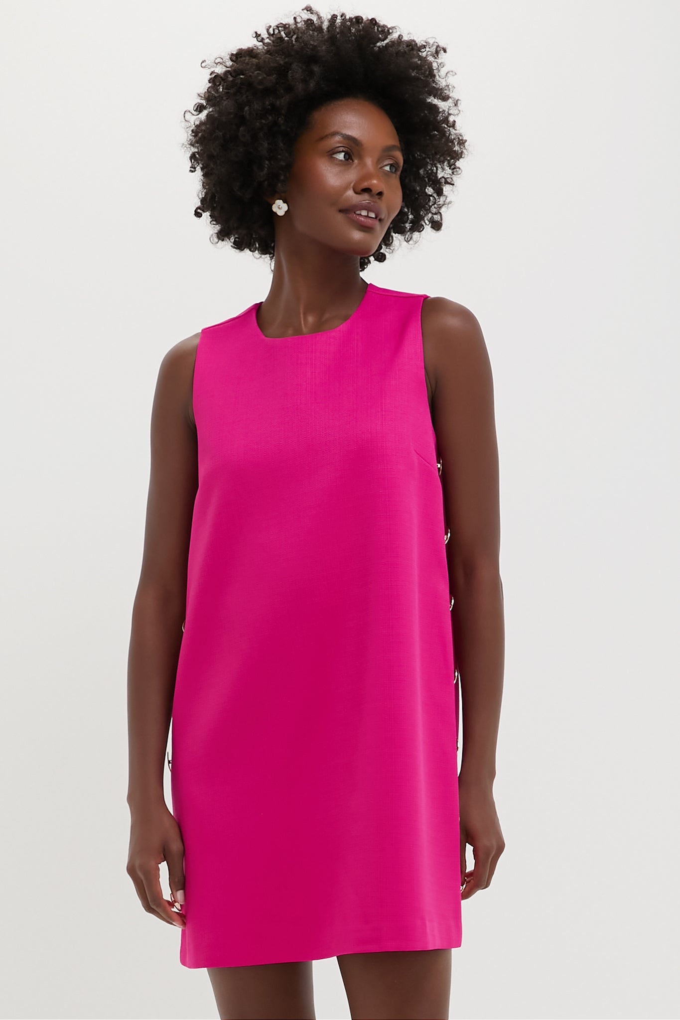 Magenta Button Bitsy Dress