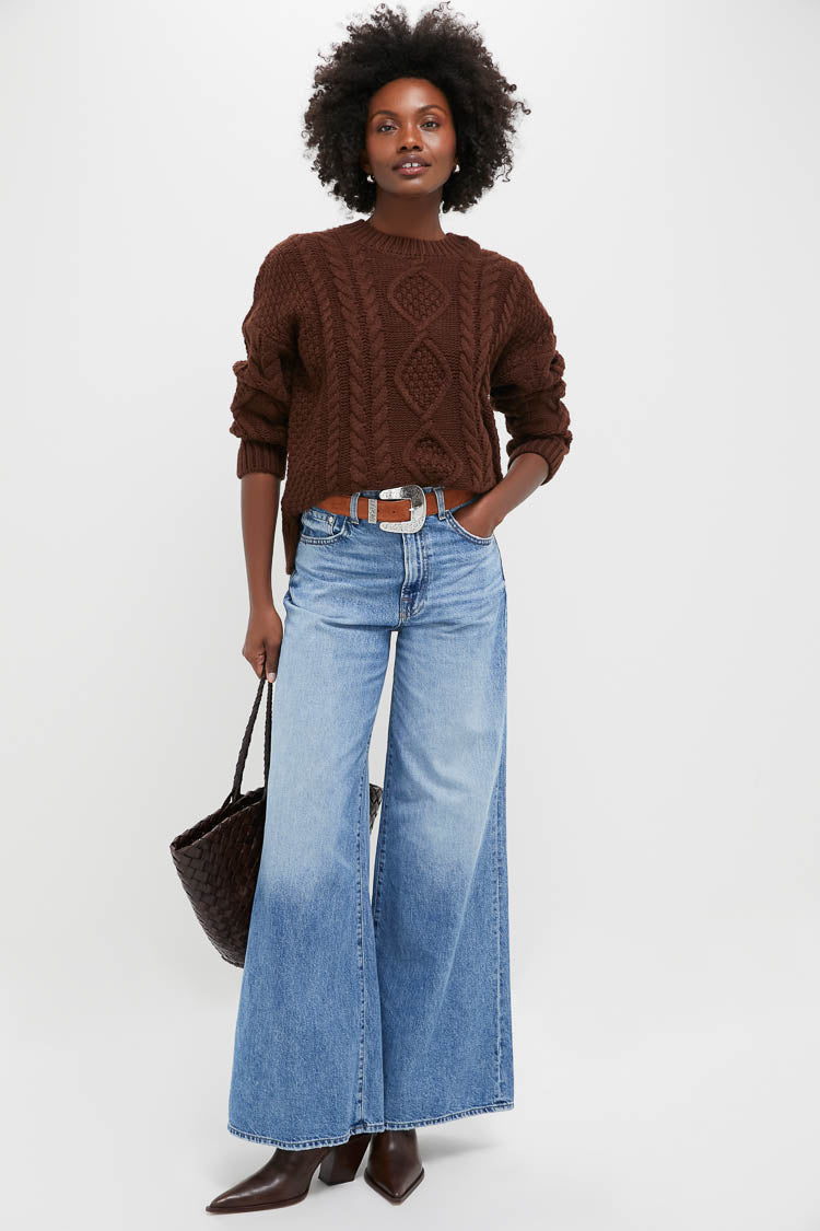 Chocolate Cable Knit Verbier Sweater