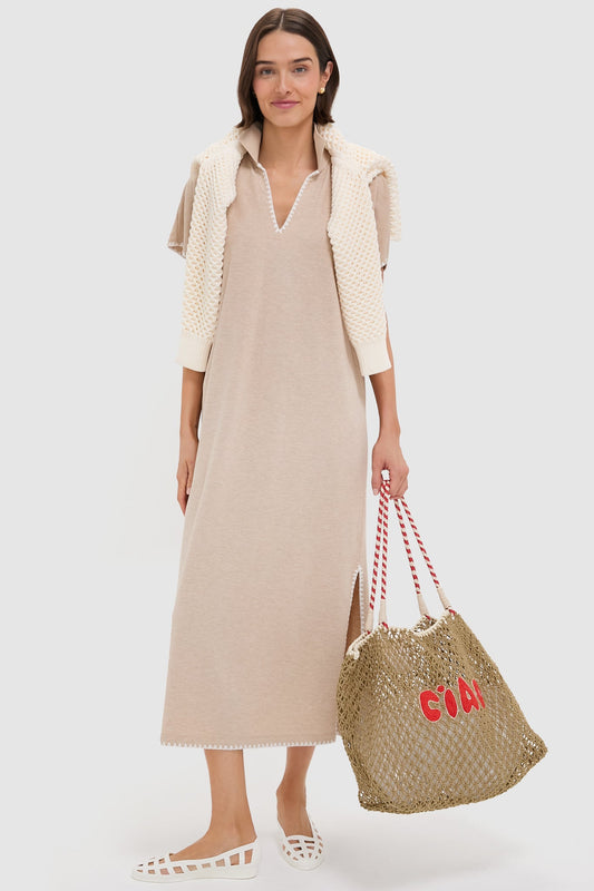 Sandstone Pique Melissa Maxi Dress