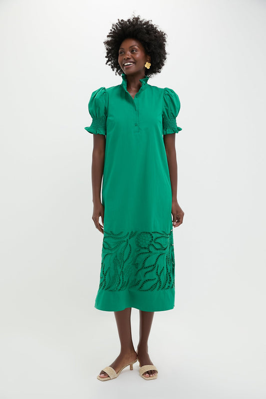 Emerald Green Eliza Midi Dress