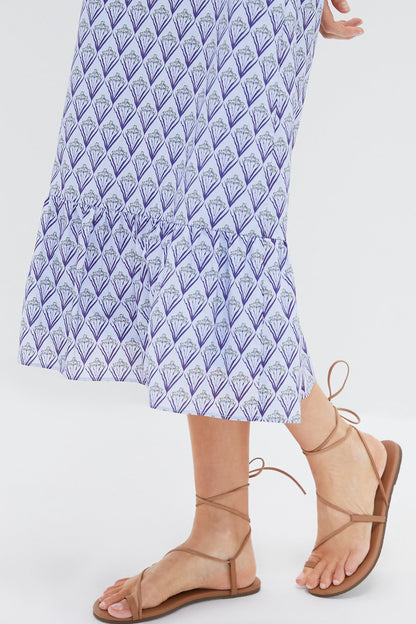 Periwinkle Trellis Floral Mimi Midi Dress