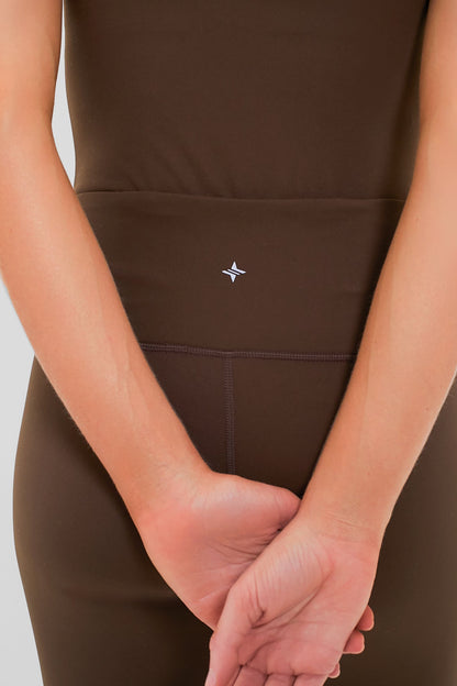 Chocolate Brown High Rise Compression Spandex MacKenzie Legging