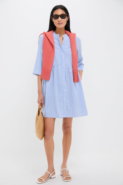 Blue Stripe Royal Shirt Dress