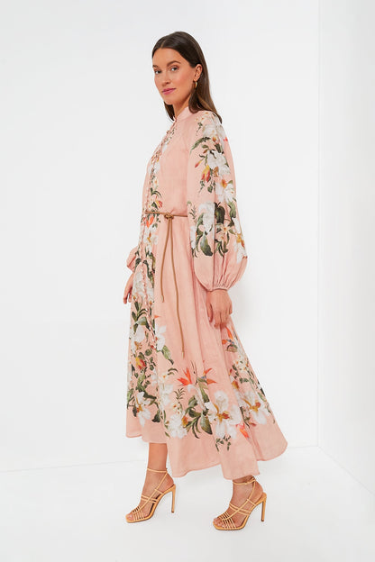 Pink Palm Lexi Billow Long Dress