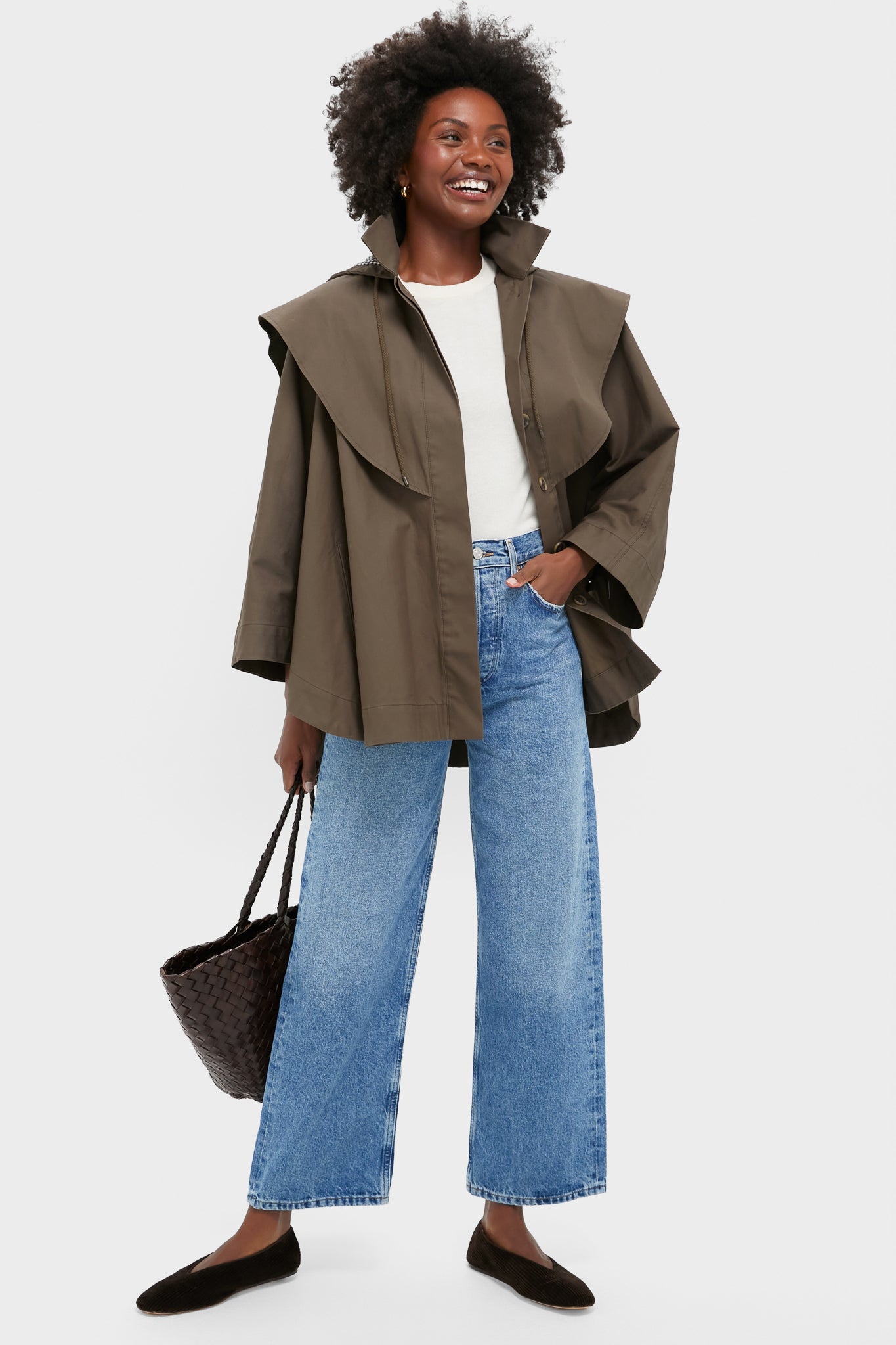 Olive Fletcher Wax Poncho