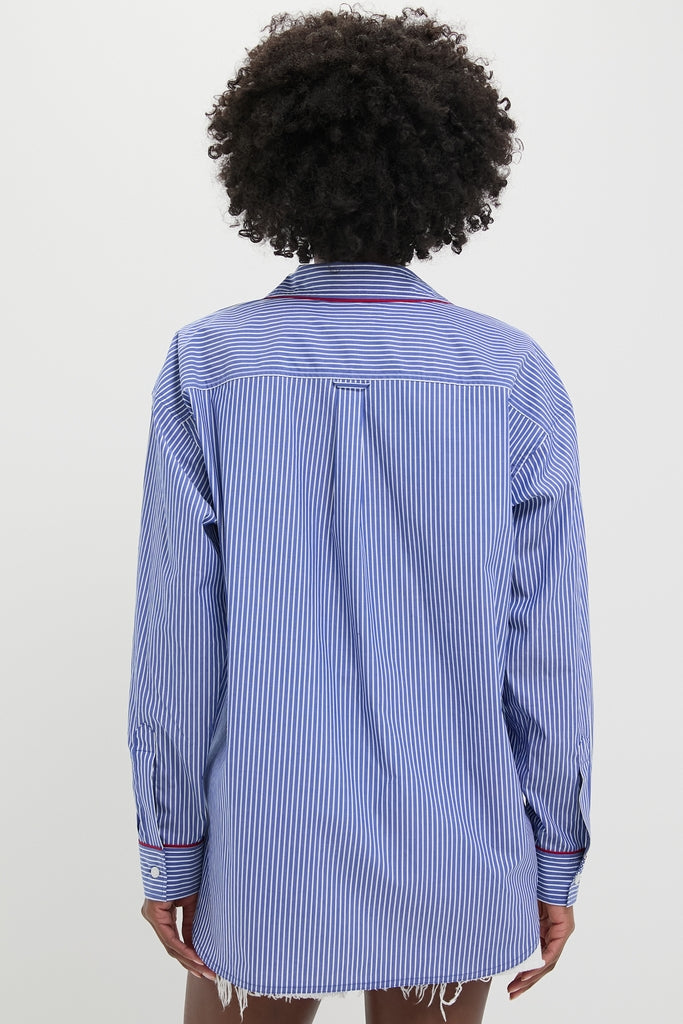 Royal Blue and White Stripe Wexler Button Down