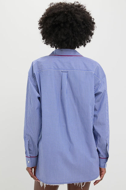 Royal Blue and White Stripe Wexler Button Down