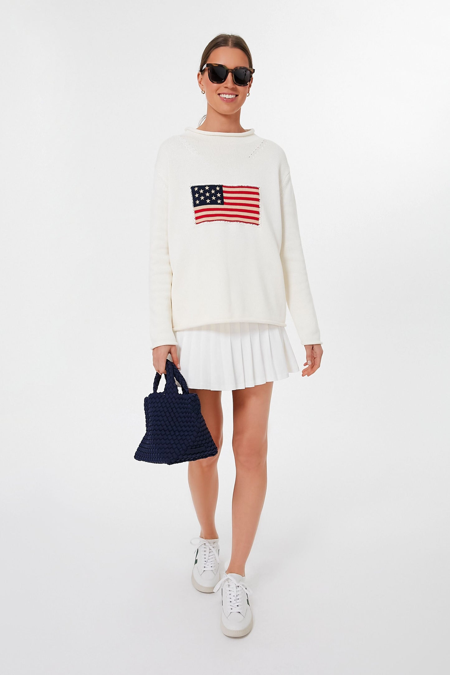 Ivory Cotton Americana Sweater