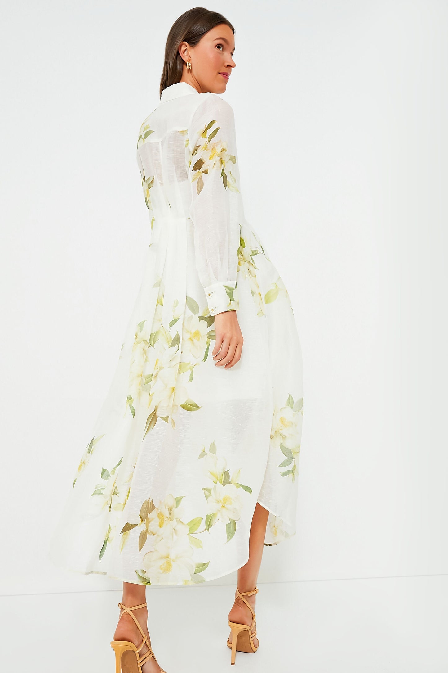 Ivory Magnolia Harmony Draped Shirt Dress