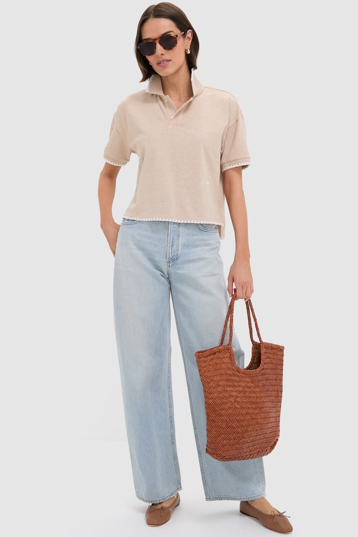 Sandstone Pique Holmes Boyfriend Polo