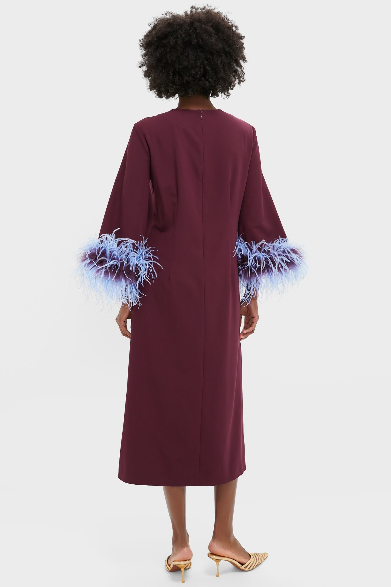 Oxblood Feather Eleanor Dress