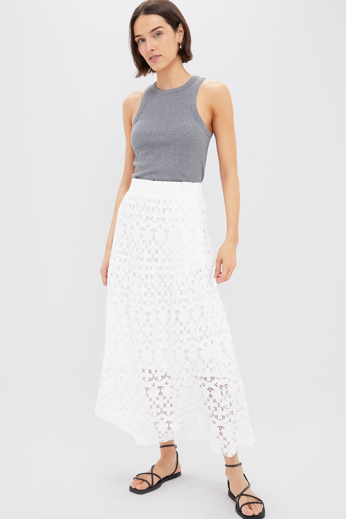 Slate Gray Foley Rib Racerback Tank