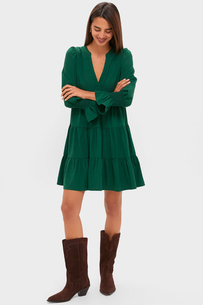 Hunter Green Crepe Kenzo Dress