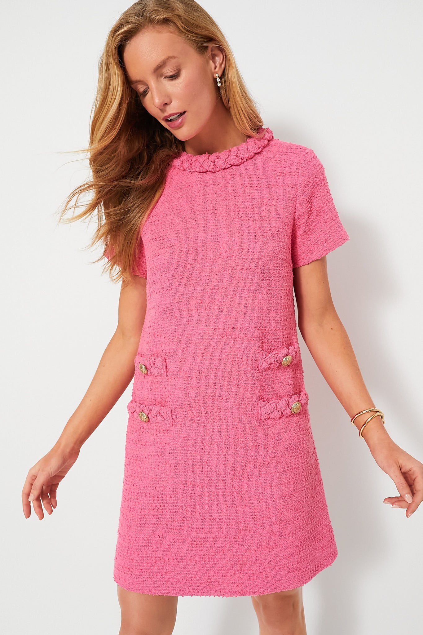 Hot Pink Tweed Jackie Dress