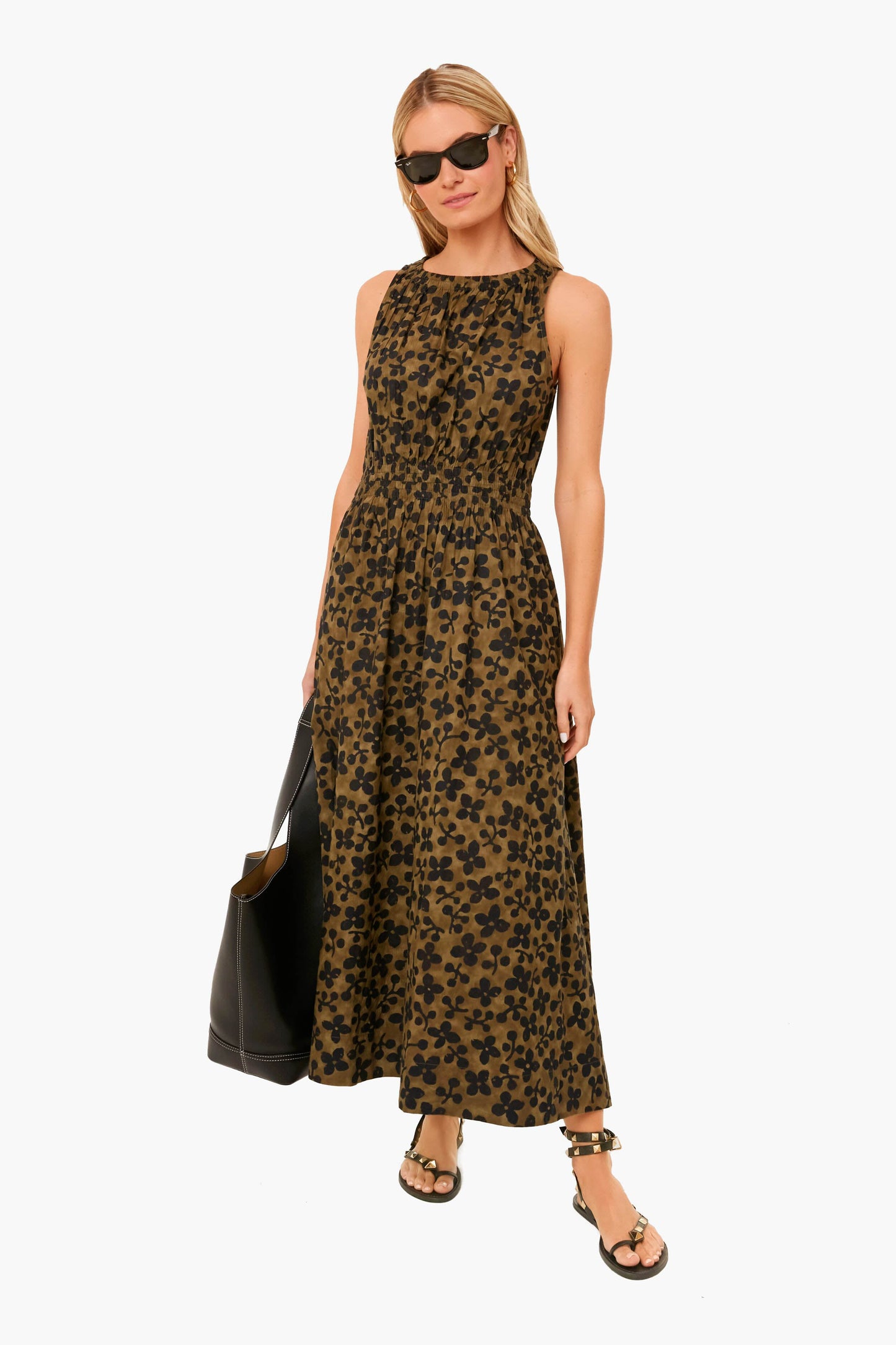 Resist Floral Olive Bali Tank Dress