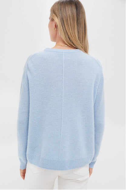 Ice Blue Cashmere Bodie Boyfriend Crewneck