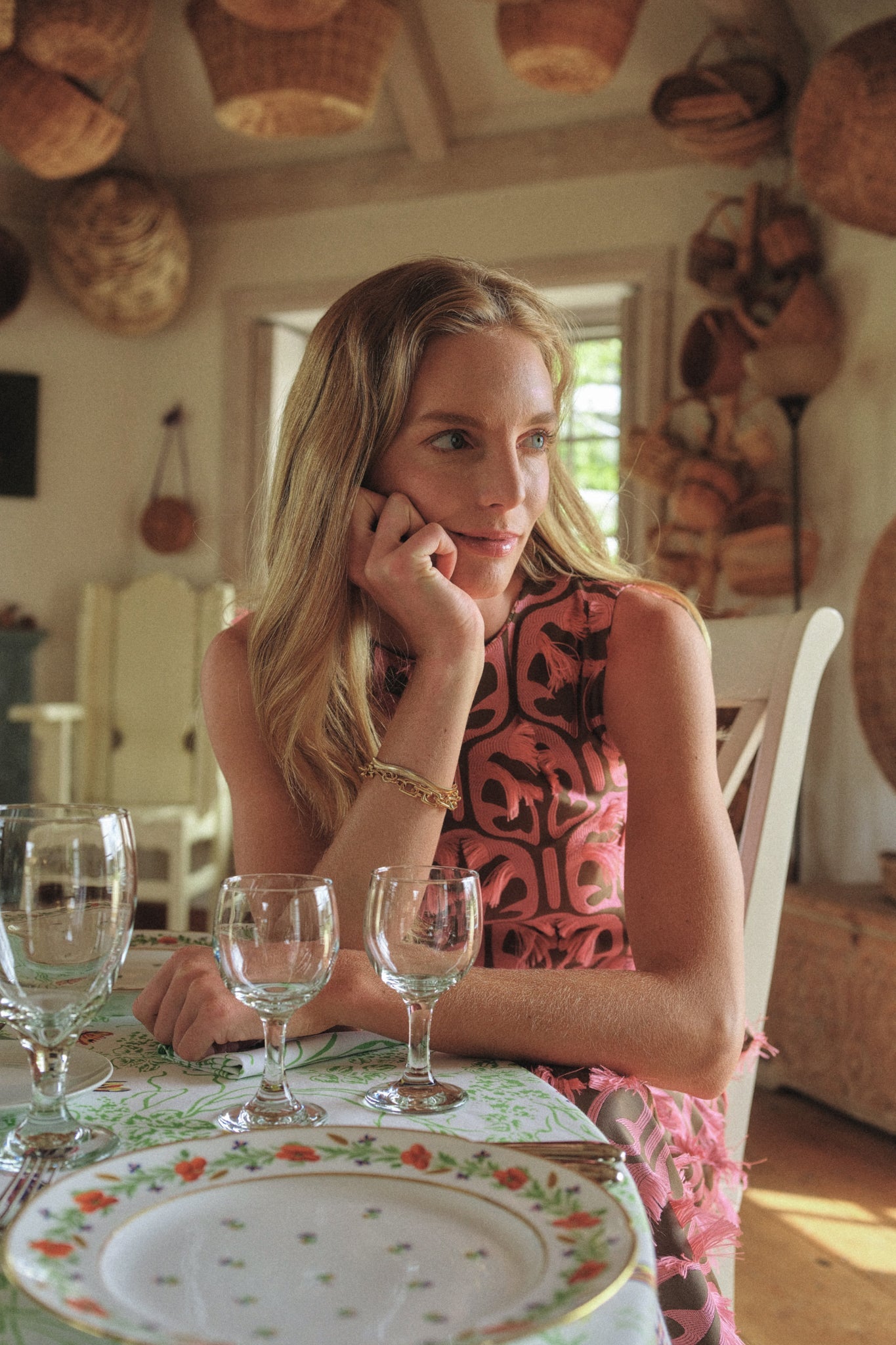 Grove Kaki and Pink Column Dress