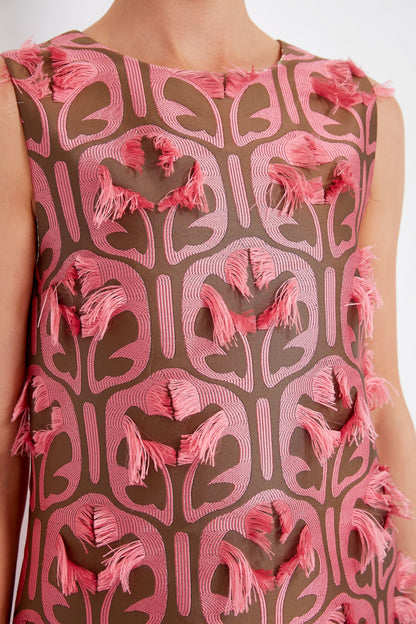 Grove Kaki and Pink Column Dress