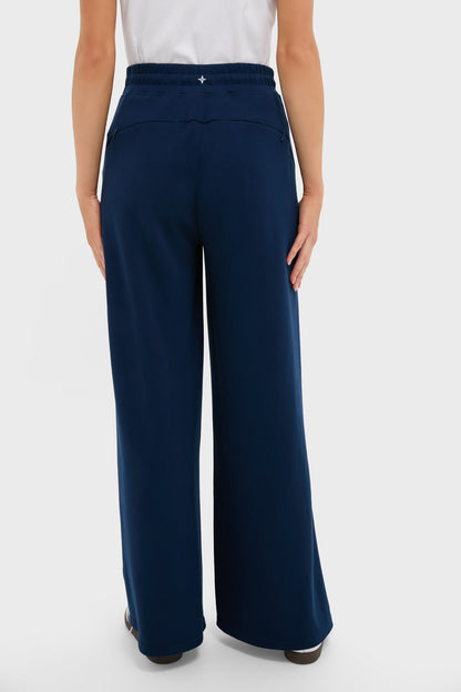 Navy Wide Leg Comfort Stretch Finn Sweatpants