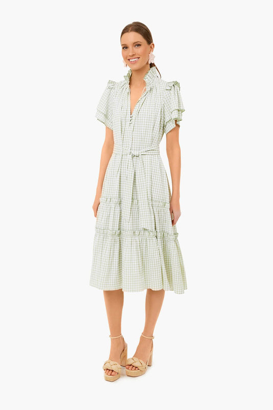 Pale Green Check Matthews Dress