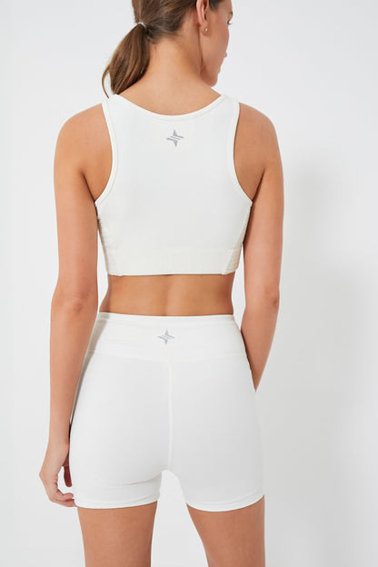 White Cane Jean Sports Bra