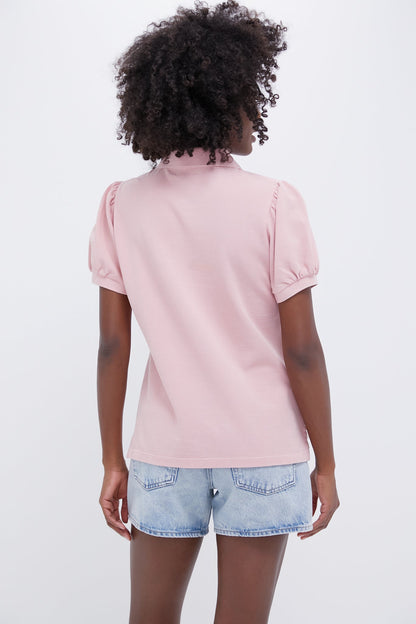 Pink Pique Puff Sleeve Peggy Polo
