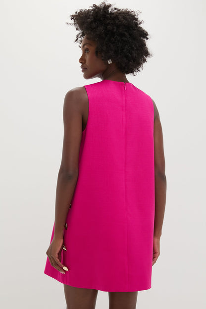 Magenta Button Bitsy Dress