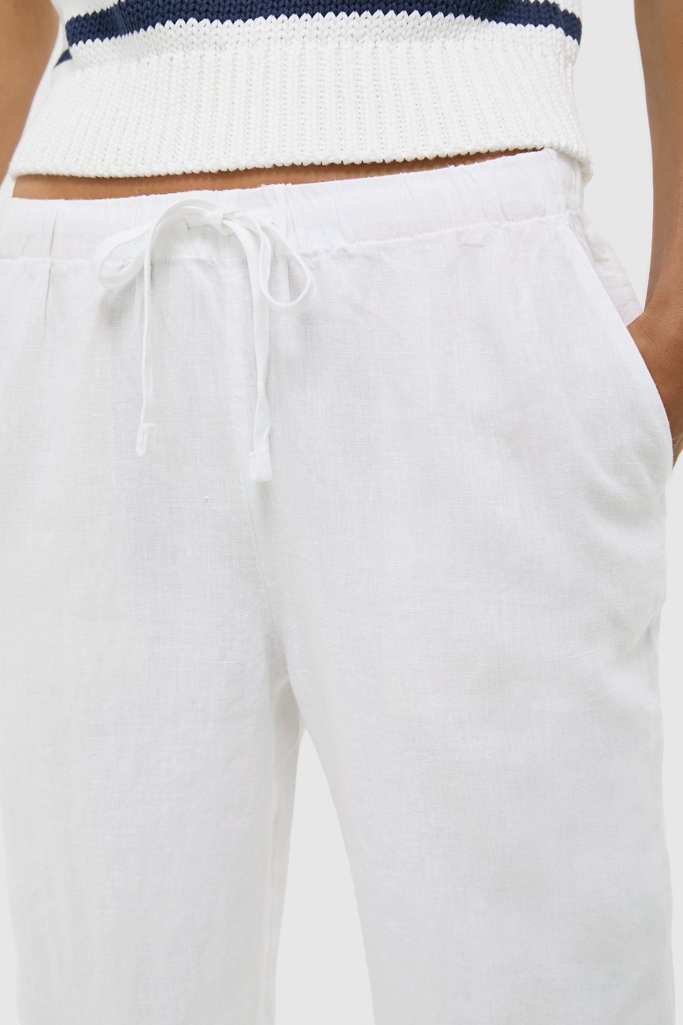 White Cap Linen Pants