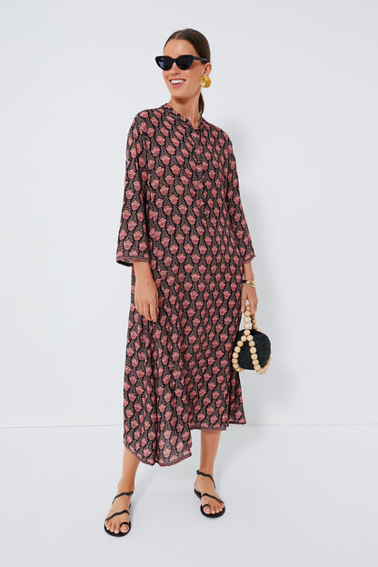 Black Tulip Print Kamari Block Isobel Dress