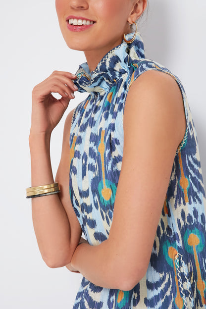 Ikat Blue Sundrop Dress