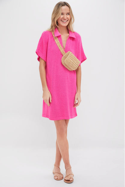 Hot Pink Maren Mini Polo Dress