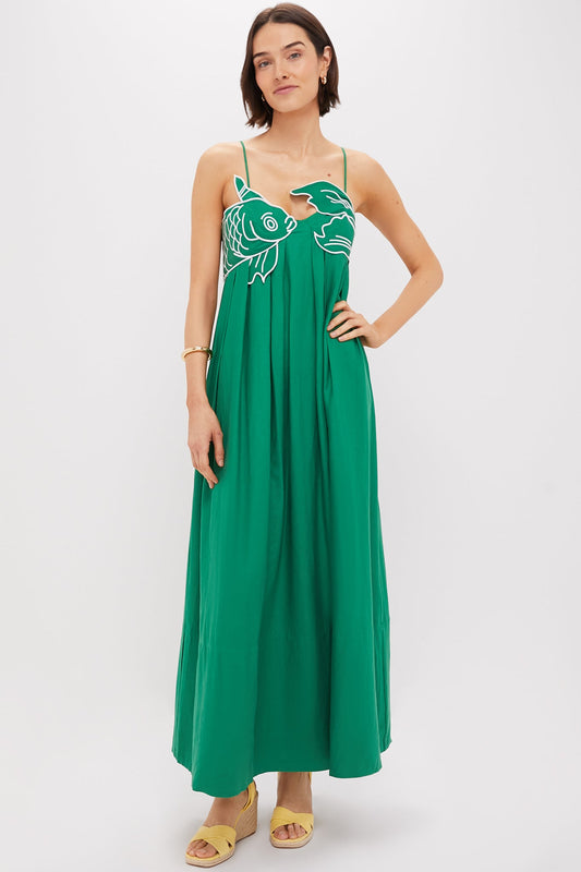Exclusive Green Fish Top Maxi Dress