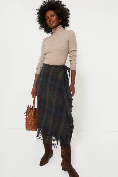 Plaid Multi Wool Blend Leonna Skirt
