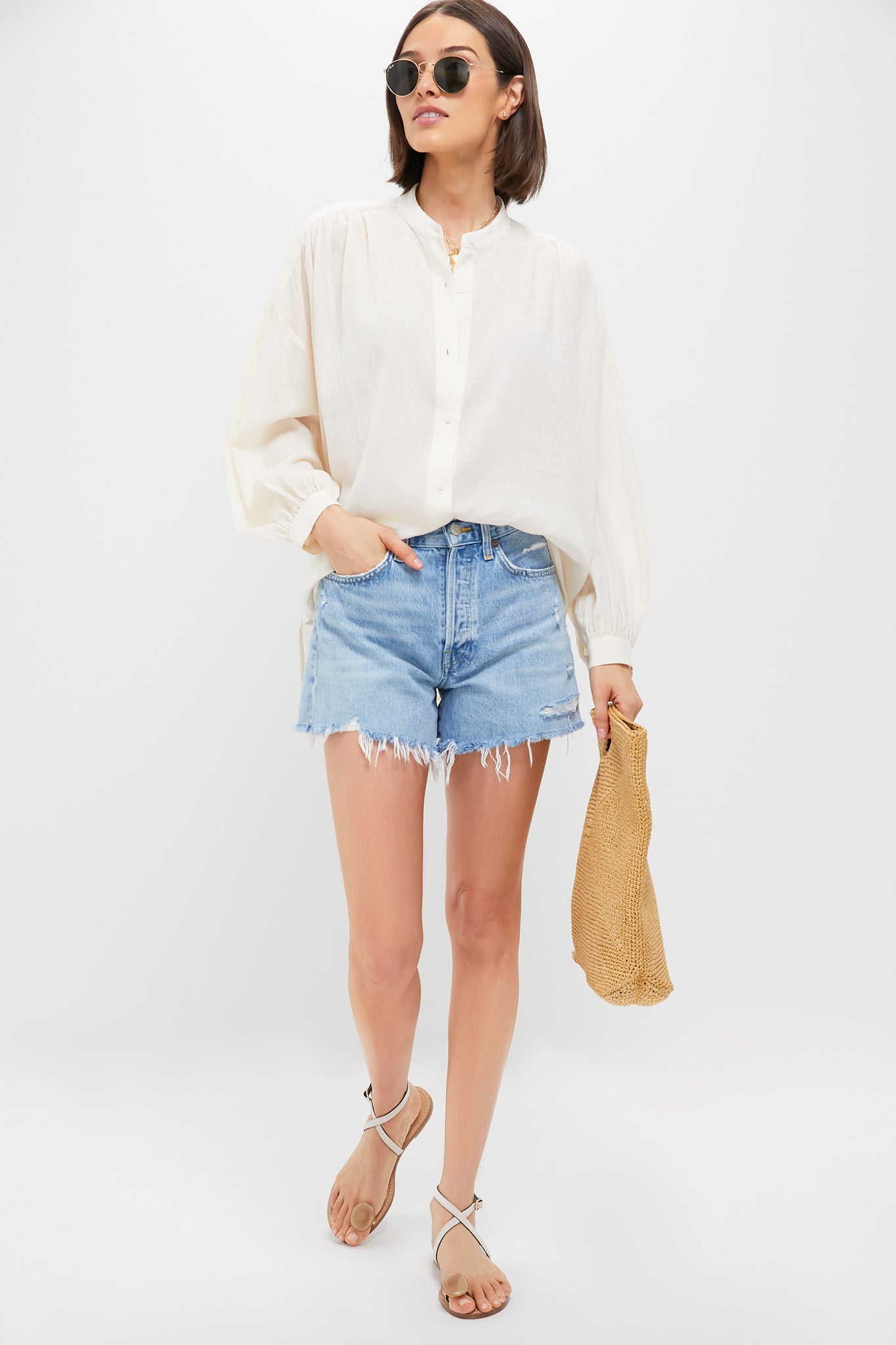 Sheer Ivory Juliette Button Down