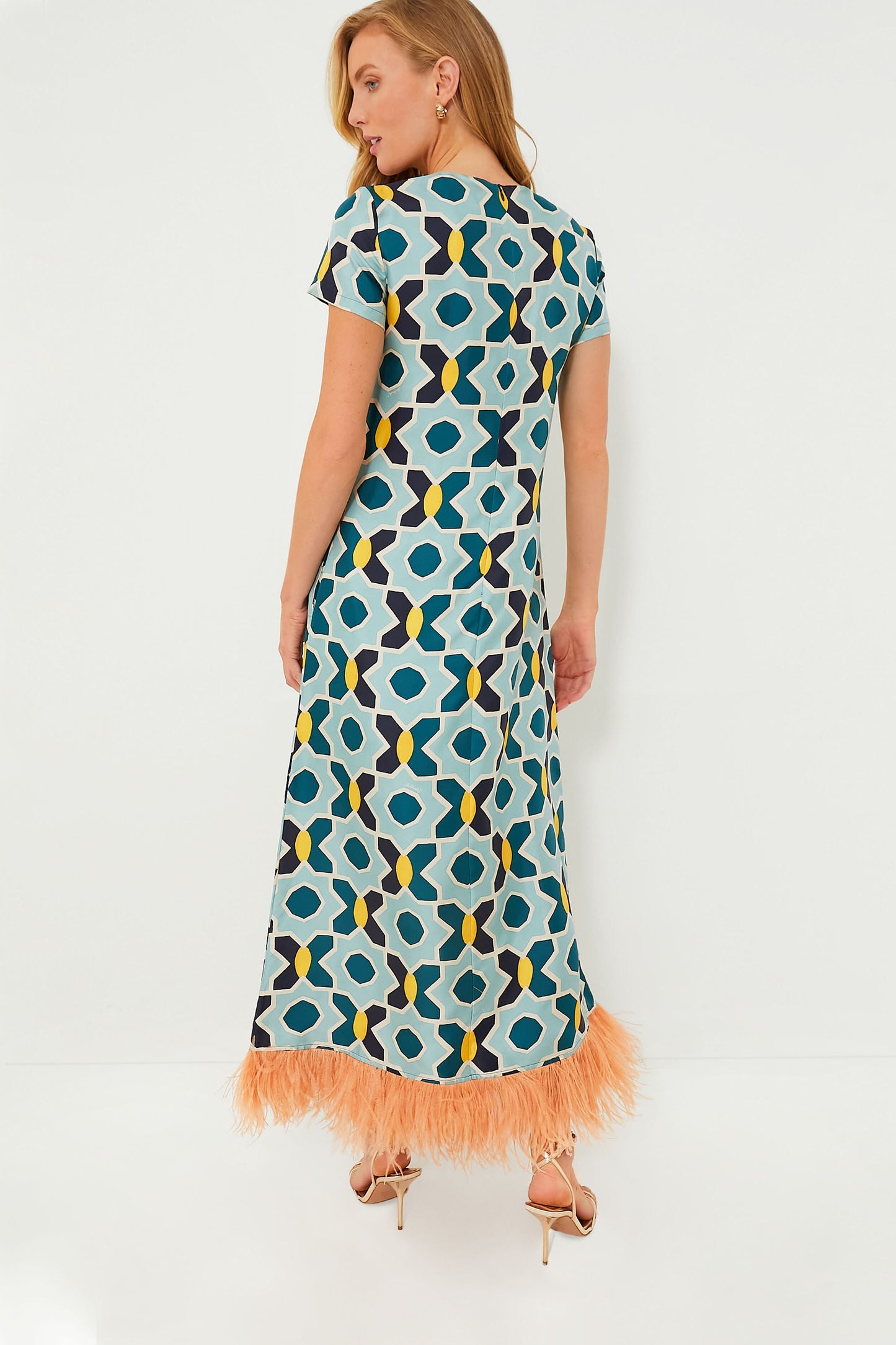 Plaza Swing Dress with Feathers